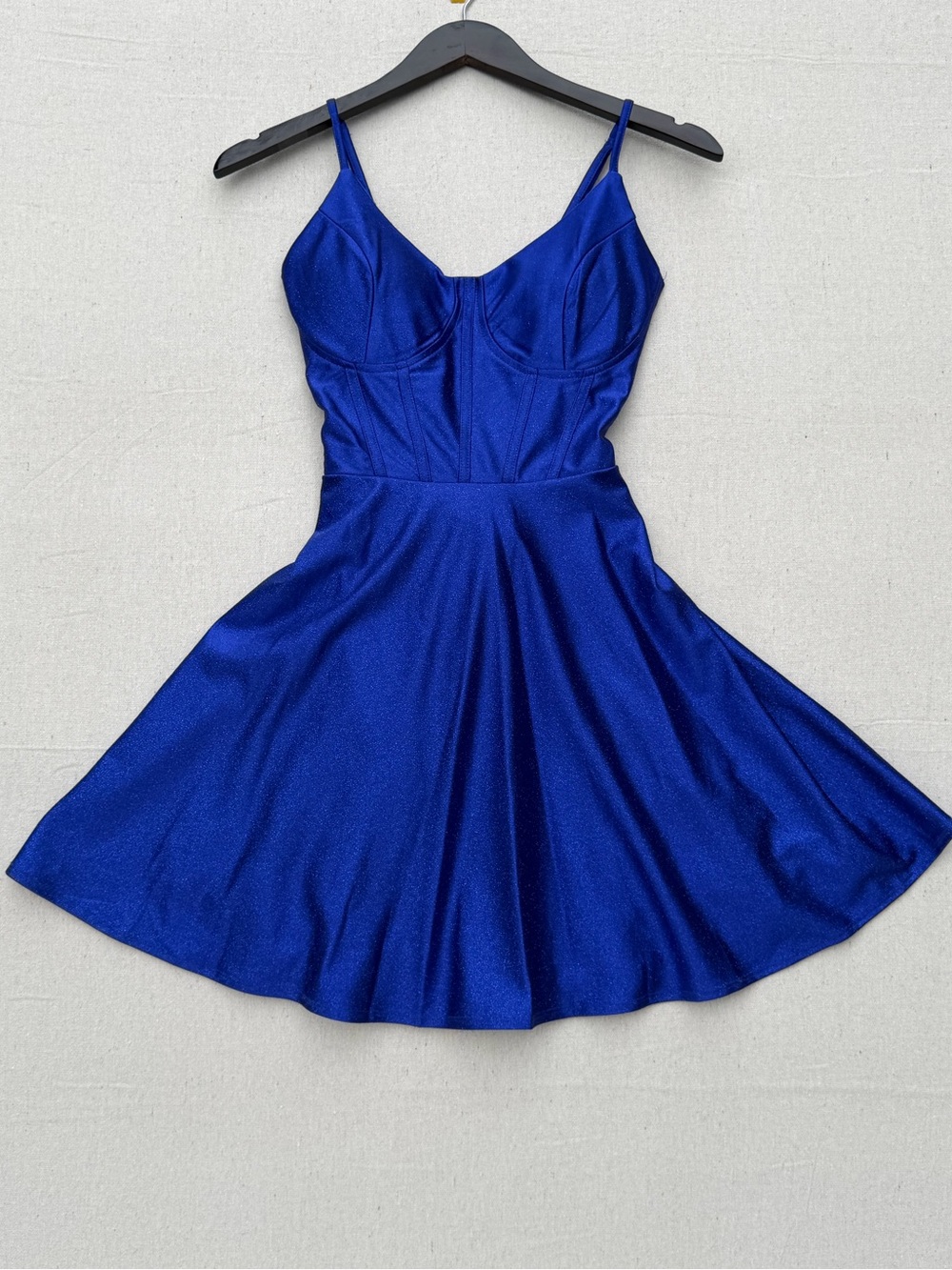 Honey and Rosie Royal Blue Spaghetti-Strap Mini Dress